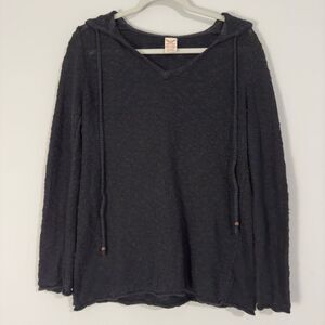 Faded Glory Cotton Knit Jacquard Hooded Pullover M